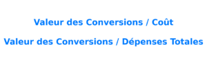 Valeur des conversions sur coût KPI Google Ads
