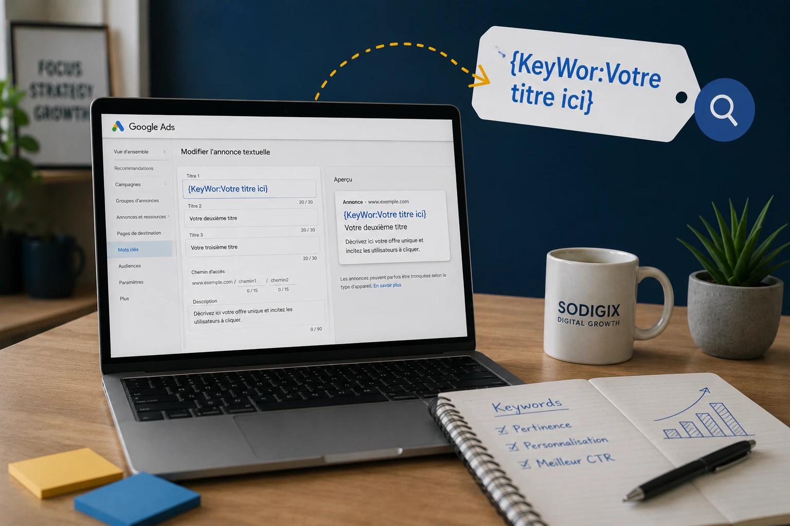 Balise Keyword Google Ads