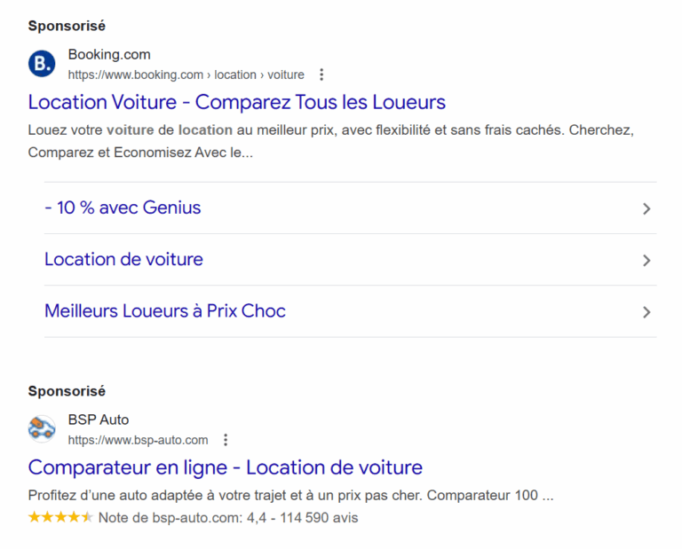 exemple campagne search