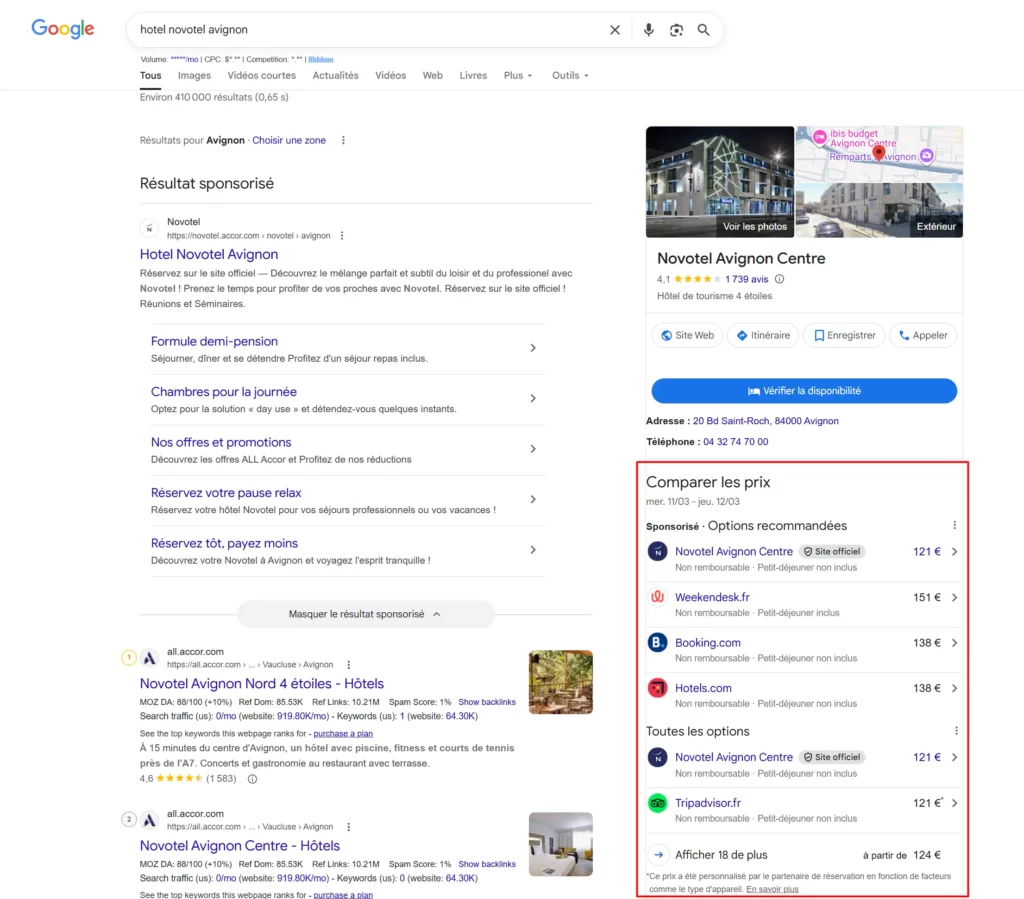 exemple campagne hotel ads