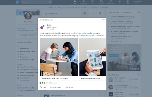 Contenu sponsorisé LinkedIn